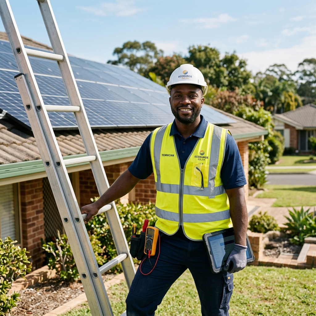 Engineer configuring smart energy automation controls